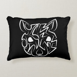 Almofada Decorativa Rato Tribal Negro e Branco