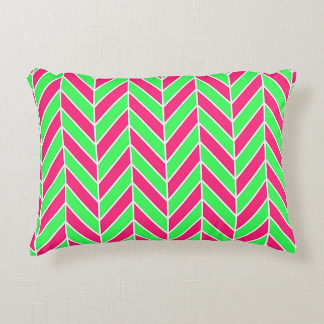 Almofada Decorativa Red E Green Herringbone (Frente)