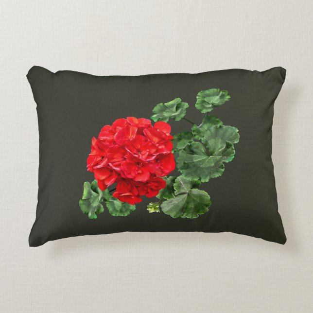 Almofada Decorativa Red Geranium brilhante (Frente)