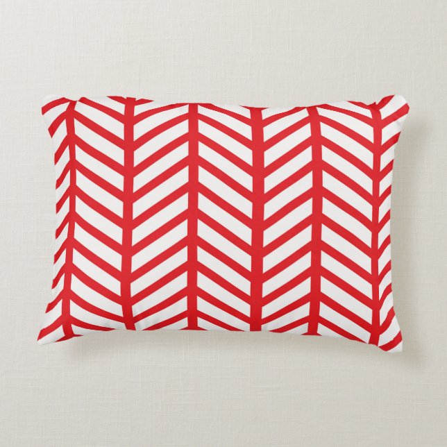 Almofada Decorativa Red Herringbone (Verso)