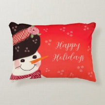 Red Holiday Snowman Accentcionado