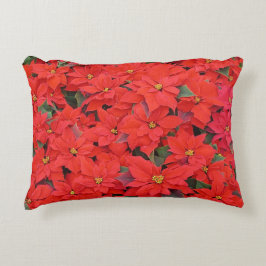 Almofada Decorativa Red Poinsettias I Festa Floral de Natal