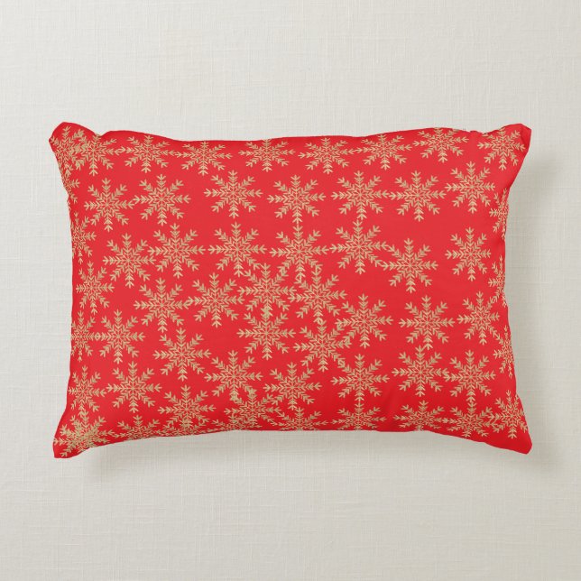 Almofada Decorativa Red Snowflake Natal (Frente)