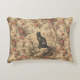 Almofada Decorativa Red Toile Chinoiserie Cat Damask