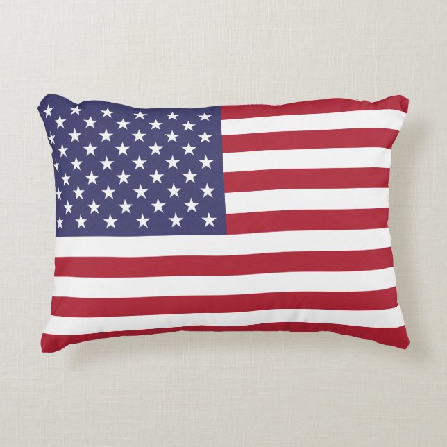 Almofada Decorativa Red White e Blue Patriotic American Flag (Frente)