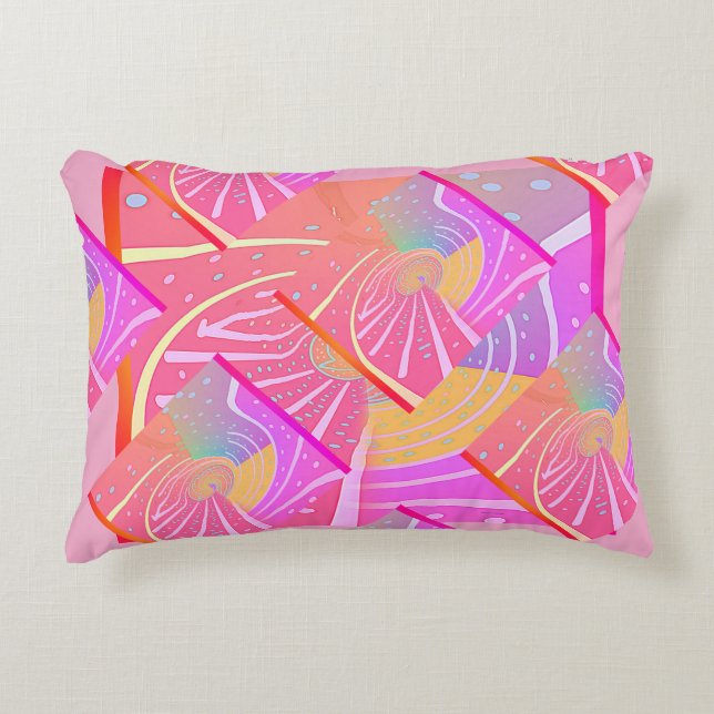 Almofada Decorativa Redemoinho Vórtice Arco-íris (Frente)