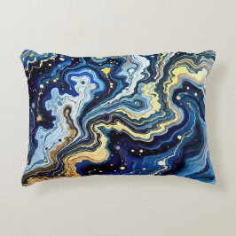 Almofada Decorativa Redemoinhos Vibrantes de Azul e Dourado 5