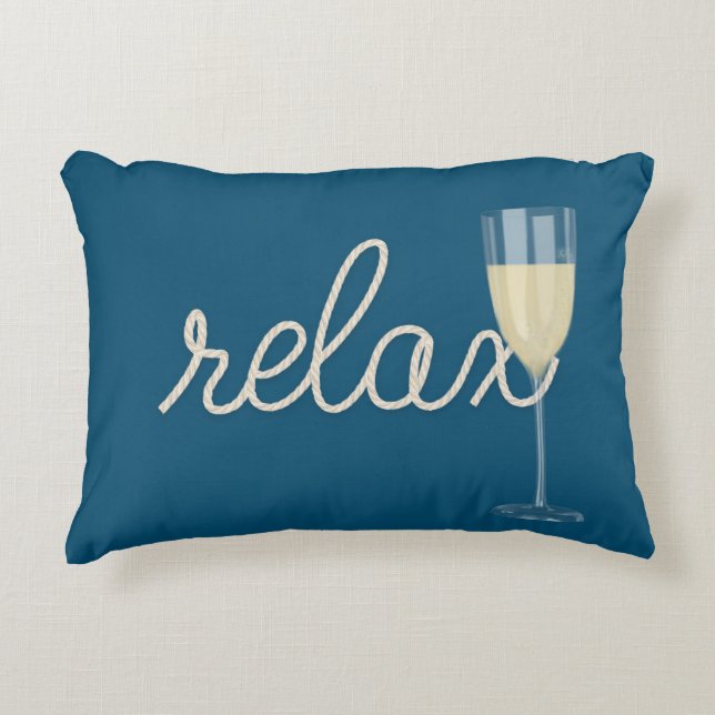 Almofada Decorativa RELAX Texto Corda Náutica (Frente)