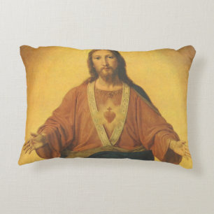 Almofada Decorativa Religião Vintage, Sagrado Coração de Jesus Cristo
