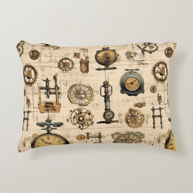 Almofada Decorativa Relógio Russo Steampunk Grunge (13) (Frente)