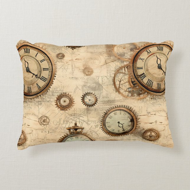Almofada Decorativa Relógio Russo Steampunk Grunge (6) (Frente)