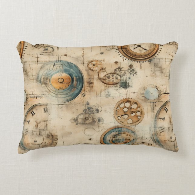 Almofada Decorativa Relógio Russo Steampunk Grunge (7) (Frente)