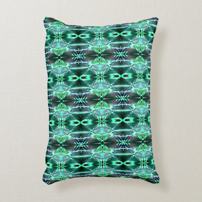 Almofada Decorativa Repetição de desenho verde gerando várias formas (Frente(Vertical))