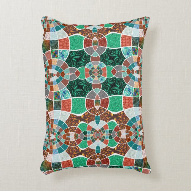 Almofada Decorativa Repetição de imagens com efeito fractal ligeiro (Frente(Vertical))