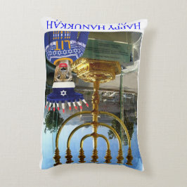 Almofada Decorativa retângulo de travesseiro decorativo. Feliz Hanukka