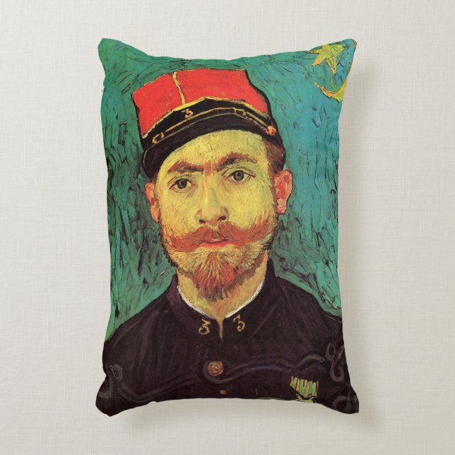 Almofada Decorativa Retrato de Milliet, o veículo de Vincent van Gogh (Frente(Vertical))