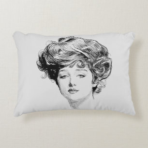 Almofada Decorativa Retrato de uma menina de Gibson, 1900