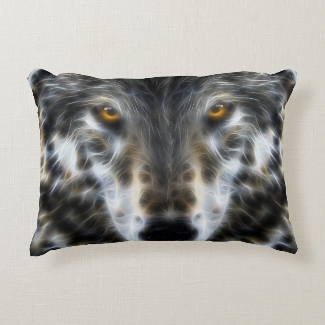 Almofada Decorativa Retrato design Wolf Inspirational (Frente)
