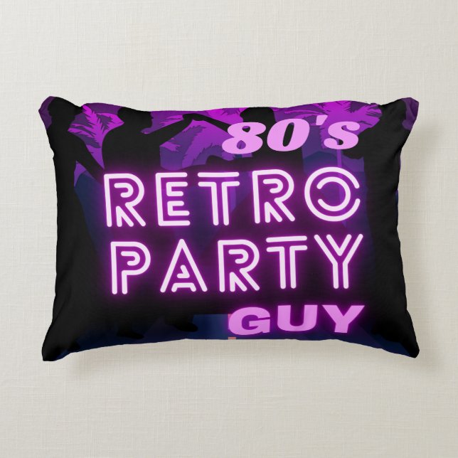 Almofada Decorativa Retro 80s Disco Dance Party Neon Purple Funky (Frente)