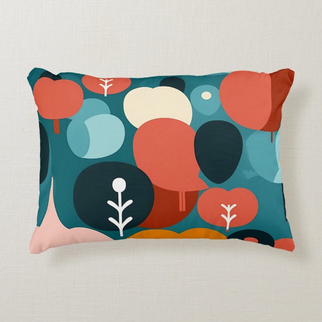 Almofada Decorativa Retro Abstract Geometric Throw Pillow (Frente)