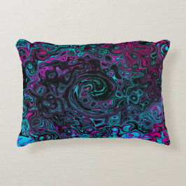 Almofada Decorativa Retro Aqua Magenta e Abstrato preto