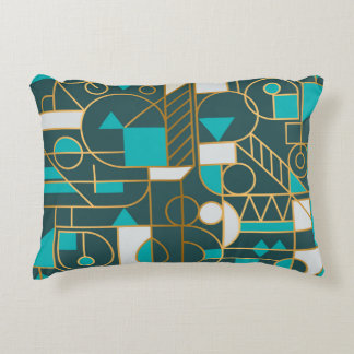 Almofada Decorativa Retro Geométrico: Trabalho de arte minimalista.