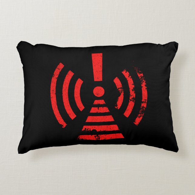 Almofada Decorativa Retro Keep Back Energy Warning Symbol (Frente)