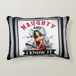 Almofada Decorativa Retro Naughn e eu sei disso.