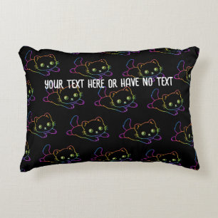 Almofada Decorativa Retro Rainbow Cat Kawaii Animal Magnético Kitten