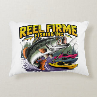 Almofada Decorativa Retro "Reel Firme Fishing Inc" Bass & Kayak Lumbar