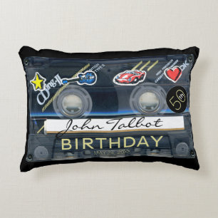 Almofada Decorativa Retro T3 Audiotape 50th Birthday Personalizado AP