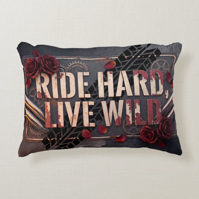 Almofada Decorativa ride hard, live wild (Frente)