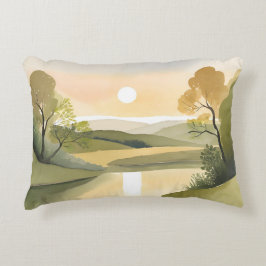 Almofada Decorativa Rio Sunrise | Amarelo de Aquarela