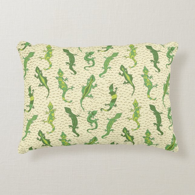 Almofada Decorativa Rock Escalando Geckos em amarelo - padrão perfeito (Frente)