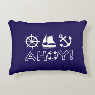 Almofada Decorativa Roda, veleiro, Anchor Ahoy! Branca