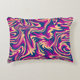 Almofada Decorativa Roios de ondas de Abstrato fluidos de bege azul ma