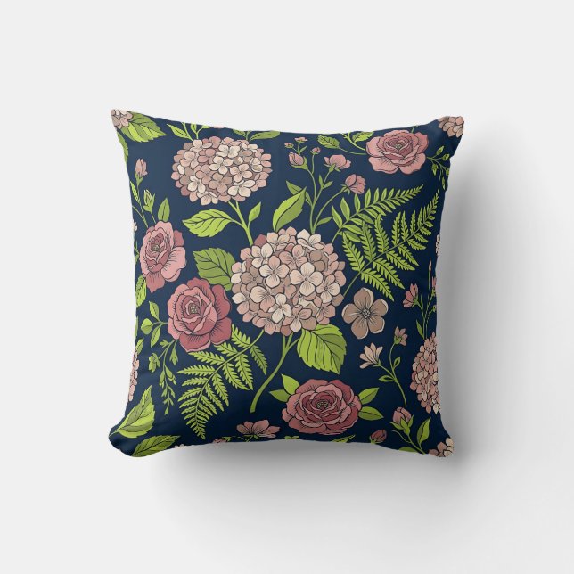 Almofada Decorativa Romance Floral Hortênsia (Frente)