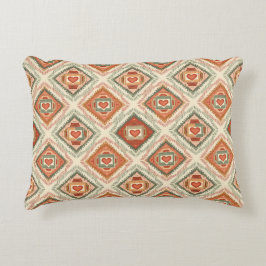 Almofada Decorativa Romantic Southwestern Heart Pattern Peach & Sage