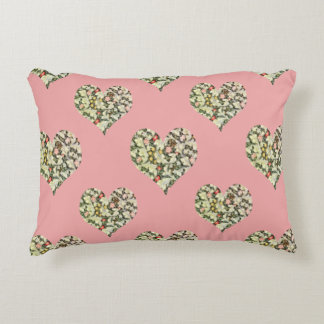 Almofada Decorativa Romântica Corações Vintage Floral