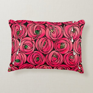 Almofada Decorativa Rosa Art Nouveau Rennie Macintosh Graphic