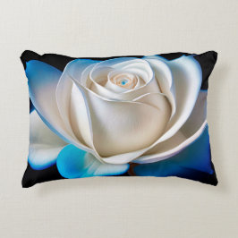 Almofada Decorativa Rosa branco e azul