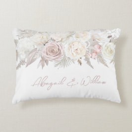 Almofada Decorativa Rosa de Elegante e Casamento Floral de Ivory White