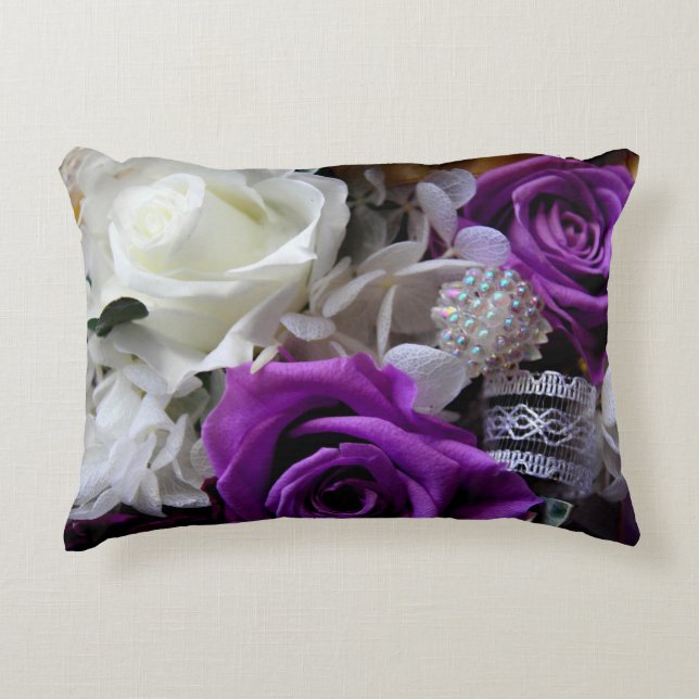 Almofada Decorativa Rosa do roxo real (Frente)
