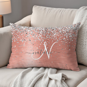 Almofada Decorativa Rosa Dourada Girly Silver Glitter Sparkly