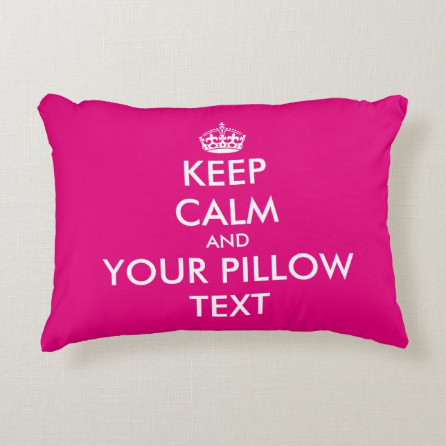 Almofada Decorativa Rosa mantenha calma e seu texto engraçado zipperad (Frente)