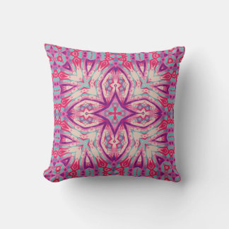 Almofada Decorativa Rosa Púrpura Aztec Tribal Mode