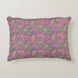 Almofada Decorativa Rosa & verde floral William Morris Acanthus & Rosa