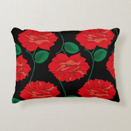 Almofada Decorativa Rosa vermelha em preto