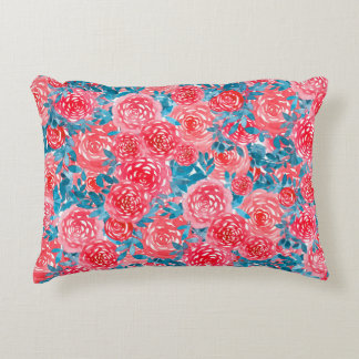 Almofada Decorativa Rosas De Aquarela Tapeçaria Floral
