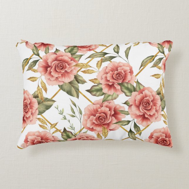 Almofada Decorativa Rosas e folhas (Frente)